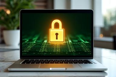 Illustration of secure data storage and lock