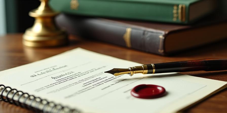 Secure document icon with a quill and seal representing privacy
